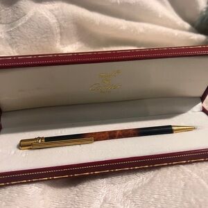 Vintage 1990s Cartier Gold and Black Luxury Pen